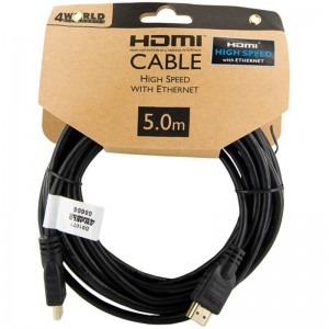 4World HDMI Male - HDMI Male, v1.4, 5m, Ethernet, negru