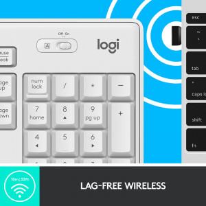 Logitech MK295 SilentTouch Wireless Combo Off White