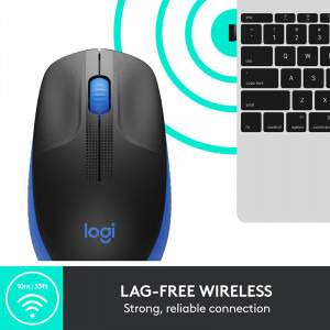 Logitech M190, Wireless, Blue