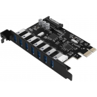 Adaptor Orico PVU3-7U 1x PCI-E Male - 7x USB 3.0 Female