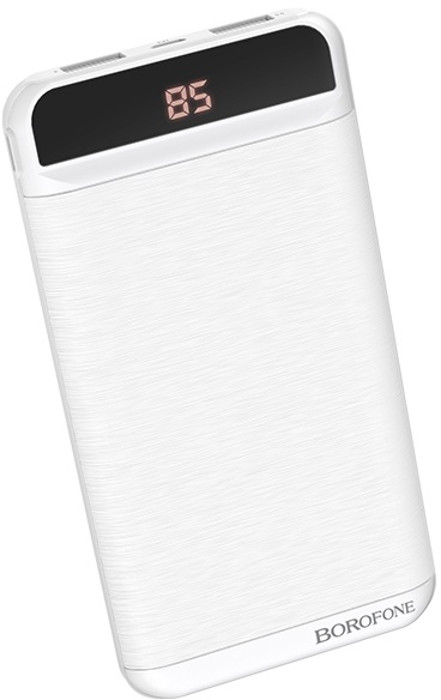 Baterie externa Borofone BT29, 10000 mAh, 2x USB, 1x Lightning, 2A, White