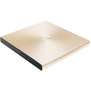 ASUS ZenDrive U9M, DVD writer extern 8X, ultra-subțire 13.9mm, suport M-DISC, compatibil cu USB tip C și tip A pentru Windows și Mac OS, Nero BackItUp, E-Green, Auriu