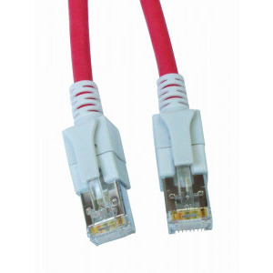 Schrack CAT6a Patch Cable S/FTP cu LED 0.5m rosu