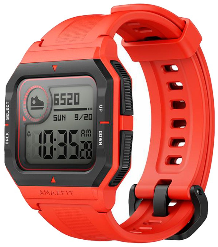 SmartWatch Amazfit Neo, portocaliu, curea silicon portocaliu, Bluetooth, Always-on Display si senzor HR