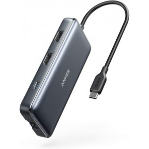 Anker PowerExpand 8-in-1, 100W Power Delivery, USB-C, Dual 4K HDMI, 1 Gbps Ethernet, 2x USB 3.0, microSD