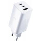 Incarcator retea Allity ATC-01-65WACC, 2x USB-C, 1x USB, Quick Charge 65 W, GaN, White