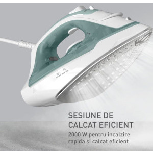 Tefal Fier de calcat Virtuo FV2C42E0, 2000W, 27g/min, Alb/Verde