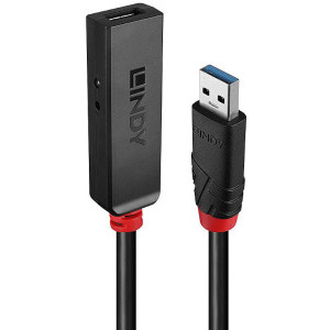 Cablu periferice LINDY Extensie activa USB tip A 3.2 Gen 1 Male la USB tip A 3.2 Gen 1 Female, 10 m, Negru