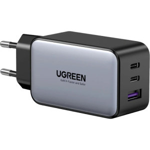 Ugreen CD244, 2x USB-C, 1x USB, Quick Charge 65 W, GaN, Grey