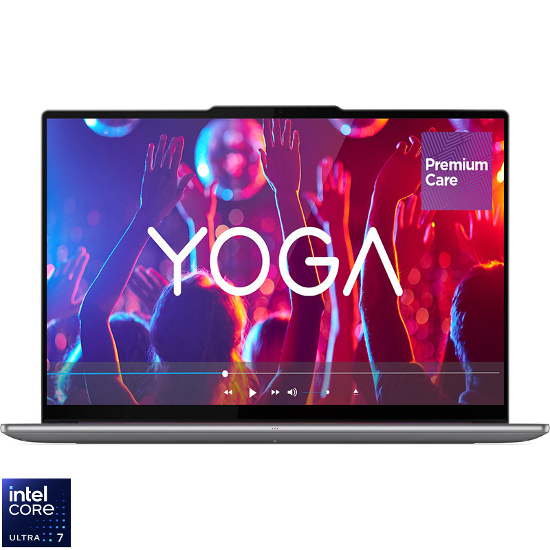 Laptop Lenovo 16'' Yoga Pro 9 16IAH10, 2.8K OLED 120Hz, Procesor Intel® Core™ Ultra 7 255H (24M Cache, up to 5.10 GHz), 32GB LPDDR5X, 1TB SSD, GeForce RTX 5070 8GB, Win 11 Pro, Luna Grey, 3Yr Onsite Premium Care