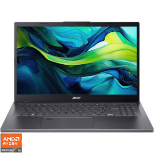 Laptop Acer 15.6 Aspire 15 A15-61M, FHD IPS, Procesor AMD Ryzen™ 5 8640HS (16M Cache, up to 4.90 GHz), 16GB DDR5, 1TB SSD, AMD Radeon 760M, No OS, Steel Gray