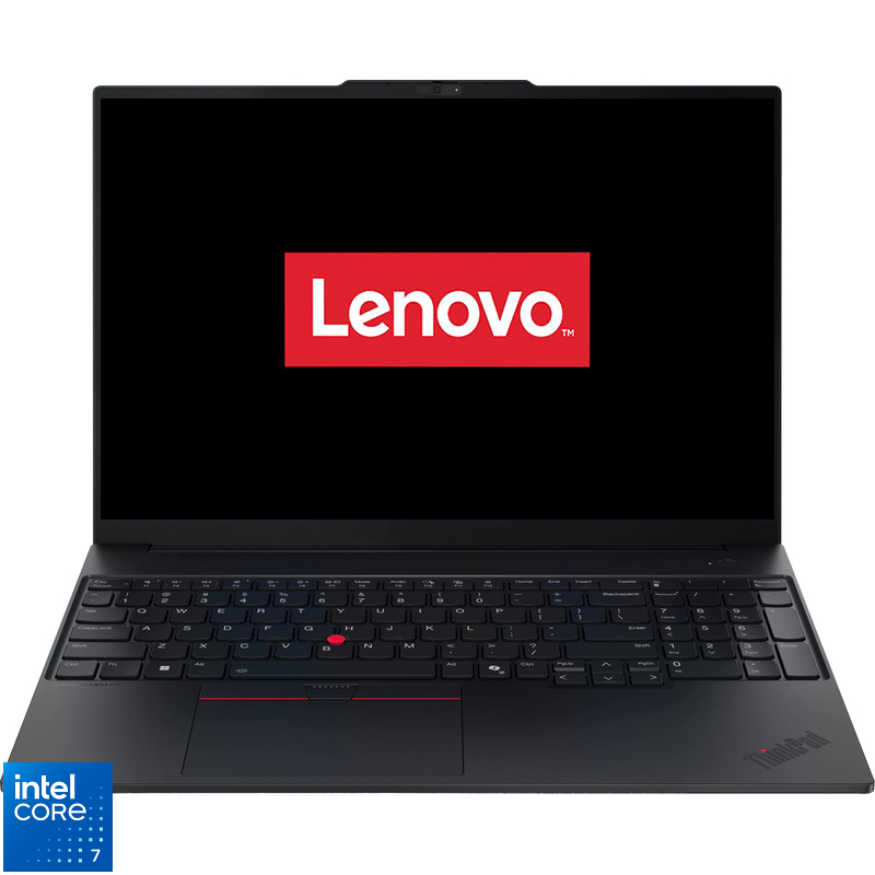 Laptop Lenovo 16'' ThinkPad E16 Gen 3, WUXGA IPS, Procesor Intel® Core™ 7 240H (24M Cache, up to 5.20 GHz), 32GB DDR5, 1TB SSD, Intel Graphics, No OS, Black