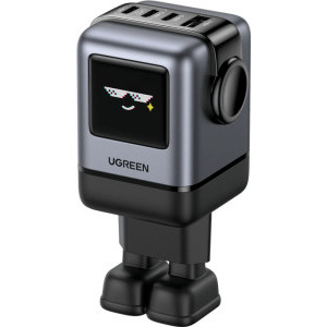 Incarcator retea Ugreen X688, 3x USB-C, 1x USB, Quick Charge 100 W, GaN, Display, Grey