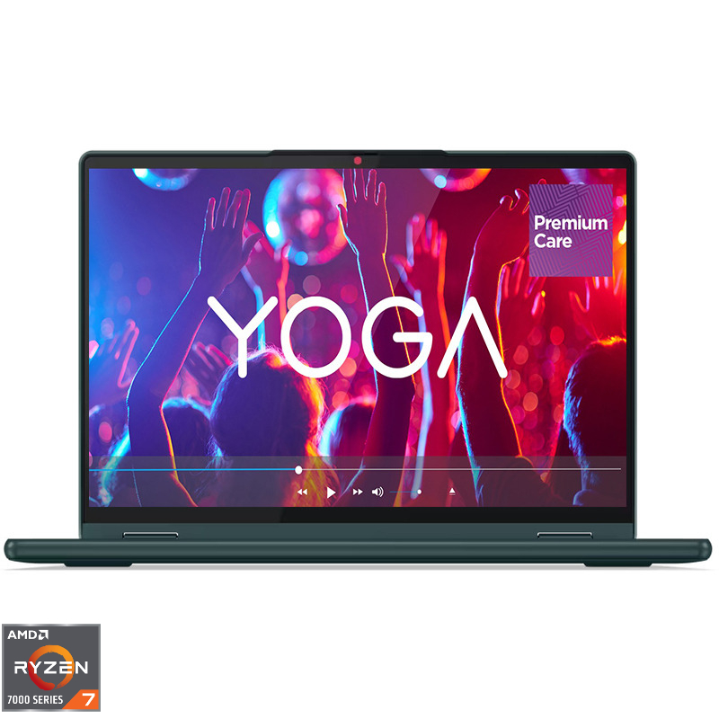 Ultrabook Lenovo 13.3'' Yoga 6 13ABR8, WUXGA IPS Touch, Procesor AMD Ryzen™ 7 7730U (16M Cache, up to 4.5 GHz), 16GB DDR4X, 512GB SSD, Radeon, Win 11 Home, Dark Teal, 3Yr Onsite Premium Care