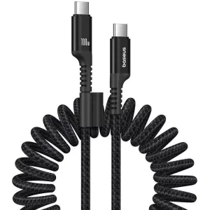 Cablu de date / adaptor Baseus Fish Eye, USB-C Male la USB-C Male, 100 W, 1 m, Black