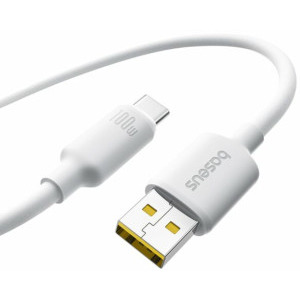 Cablu de date / adaptor Baseus USB Male la USB-C Male, 100 W, 2 m, White