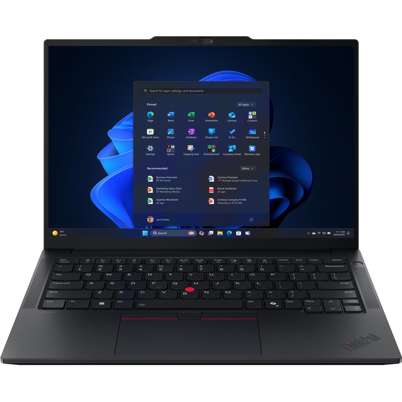Laptop Lenovo 14'' ThinkPad E14 Gen 7, WUXGA IPS, Procesor AMD Ryzen™ 7 250 (16M Cache, up to 4.75 GHz), 16GB DDR5, 512GB SSD, AMD Radeon 780M, Win 11 Pro, Black
