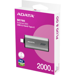 ADATA SC750 2TB USB 3.2 tip C Black Titanium