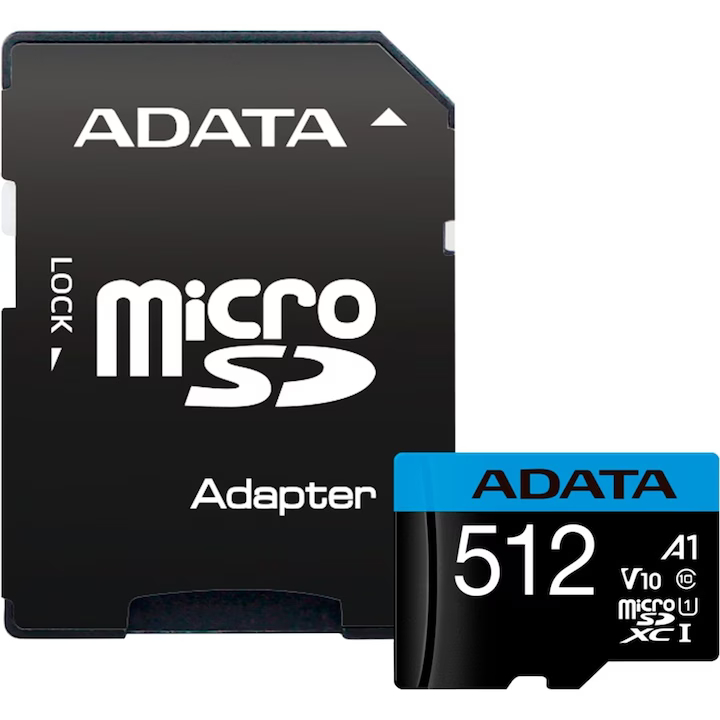 Card memorie ADATA MicroSDXC Clasa 10 UHS-I U1 512GB + Adapter SD