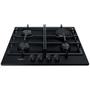 Whirlpool TGML 660 NB, Gaz, 4 zone de gatit, Aprindere electrica, Sistem de siguranta, Gratar fonta, 60 cm, Negru
