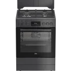 Aragaz Beko FBSM62320SAC, Mixt, 4 arzatoare, Sistem de siguranta, Aprindere integrata, Autocuratare catalitica, 3D Cooking, Grill, Clasa A, 60 cm, Antracit