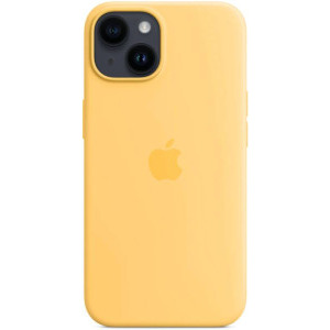 Apple Protectie pentru spate, material silicon, cu MagSafe pentru iPhone 14 Plus, culoarea Sunglow