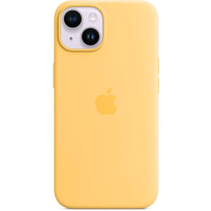 Apple Protectie pentru spate, material silicon, cu MagSafe pentru iPhone 14 Plus, culoarea Sunglow