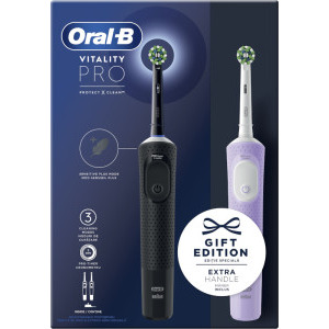 Oral-B Set 2x Periute de dinti electrice Vitality Pro Negru & Violet