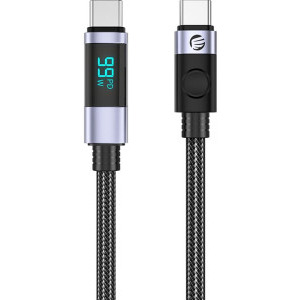 Orico LDC2C cu display, USB-C Male la USB-C Male, 2 m, Black, amperaj maxim suportat 5A