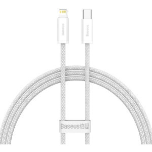 Cablu de date / adaptor Baseus Dynamic CALD000002, USB-C Male la Lightning Male, PD 20W, Fast Charging, 1 m, White