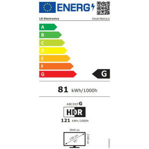 LG Smart TV 55UR78003LK Seria UR78 139cm negru 4K UHD HDR