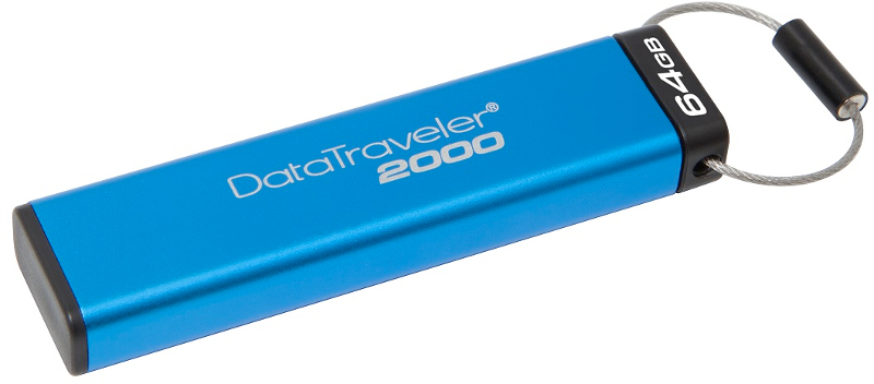 Memorie externa Kingston DataTraveler 2000 Keypad 32GB USB 3.0 albastru
