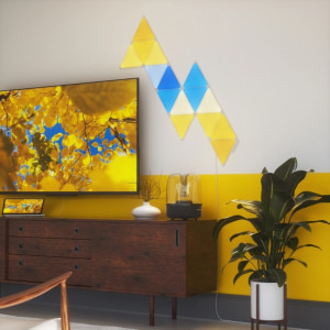 Nanoleaf Starter Kit Shapes Triangles, Wi-Fi, LED, RGB compatibil Apple HomeKit, Google Assistant, 15 panouri