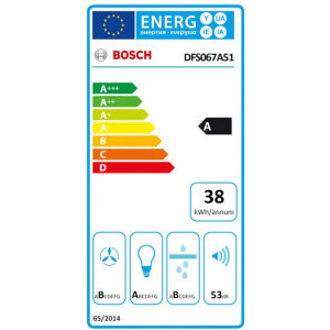 Bosch telescopica DFS067A51, Putere de absorbtie 728 m3/h, EcoSilence Drive, 4 trepte de putere, 60 cm, Inox