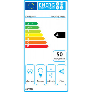 Samsung decorativa NK24N5703BS/UR, Putere de absorbtie 722 m3/h, 1 motor, 60 cm, Control tactil, Iluminare LED, Booster, Inox