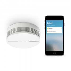 Netatmo Senzor de fum, Wireless, Volum 85 dB, Notificari aplicatie, Functionare fara Hub