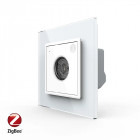Senzor smart Livolo Senzor Control Sunet si Lumini cu Rama din Sticla, Protocol Zigbee, Alb