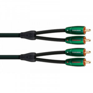 Audioquest Evergreen, 2x RCA Male - 2x RCA Male, 1m, negru-verde