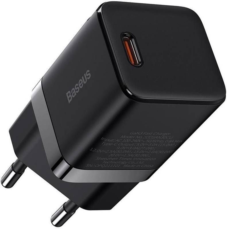 Incarcator retea Baseus GaN3, Quick Charge 30W, 1x USB-C
