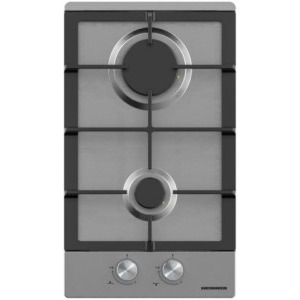 Plita incorporabila Heinner HBH-M302FIX, Gaz, 2 arzatoare, Aprindere electrica integrata, Sistem de siguranta, 30 cm, Inox