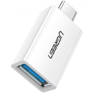 Ugreen 1x USB-C Male - 1x USB tip A Female, Alb