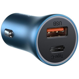Baseus Golden Contactor, 1x USB, 1x USB-C, 40W, Blue + cablu Lightning