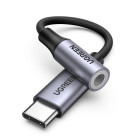 Adaptor Ugreen 1x USB-C Male - 1x Jack 3.5 mm Female, 0.15 m, Argintiu