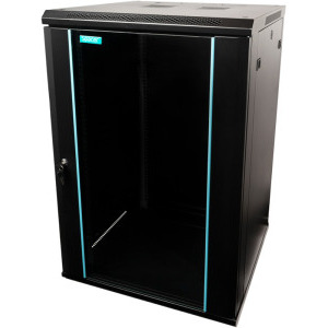 Spacer SPCW-18U-600-BK-03 18U, Wall mount, 600 x 600 mm, Glass door, Negru