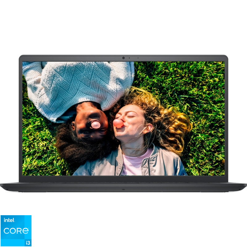 Laptop DELL 15.6'' Inspiron 3520, FHD 120Hz, Procesor Intel® Core™ i3-1215U (10M Cache, up to 4.40 GHz, with IPU), 8GB DDR4, 256GB SSD, Intel UHD, Linux, Carbon Black, 3Yr BOS
