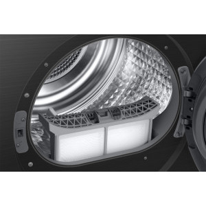Samsung DV90DG6845LBU4, Pompa de caldura, 9 kg, Clasa A, Digital Inverter, Hygiene Care, OptimalDry, AI Dry+, AI Energy Mode, SmartThings, Iluminare interioara, Negru