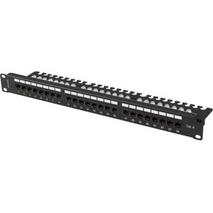 Accesoriu retea Lanberg Patch panel 19 inch 24 Port CAT6 UTP Black