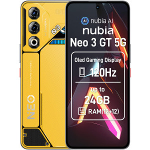 Smartphone ZTE nubia Neo 3 GT, 256GB, 24GB RAM (12GB + 12GB extensibili), Dual SIM, 5G, Tri-Camera, Yellow