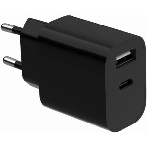 Incarcator retea Gembird TA-UC-2AC12-01-BK, 1x USB-C, 1x USB, Quick Charge 12 W, Black