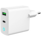 Incarcator retea Gembird TA-UC-PDQC20L-W-01, 1x USB-C, 1x USB, Quick Charge 20 W, White